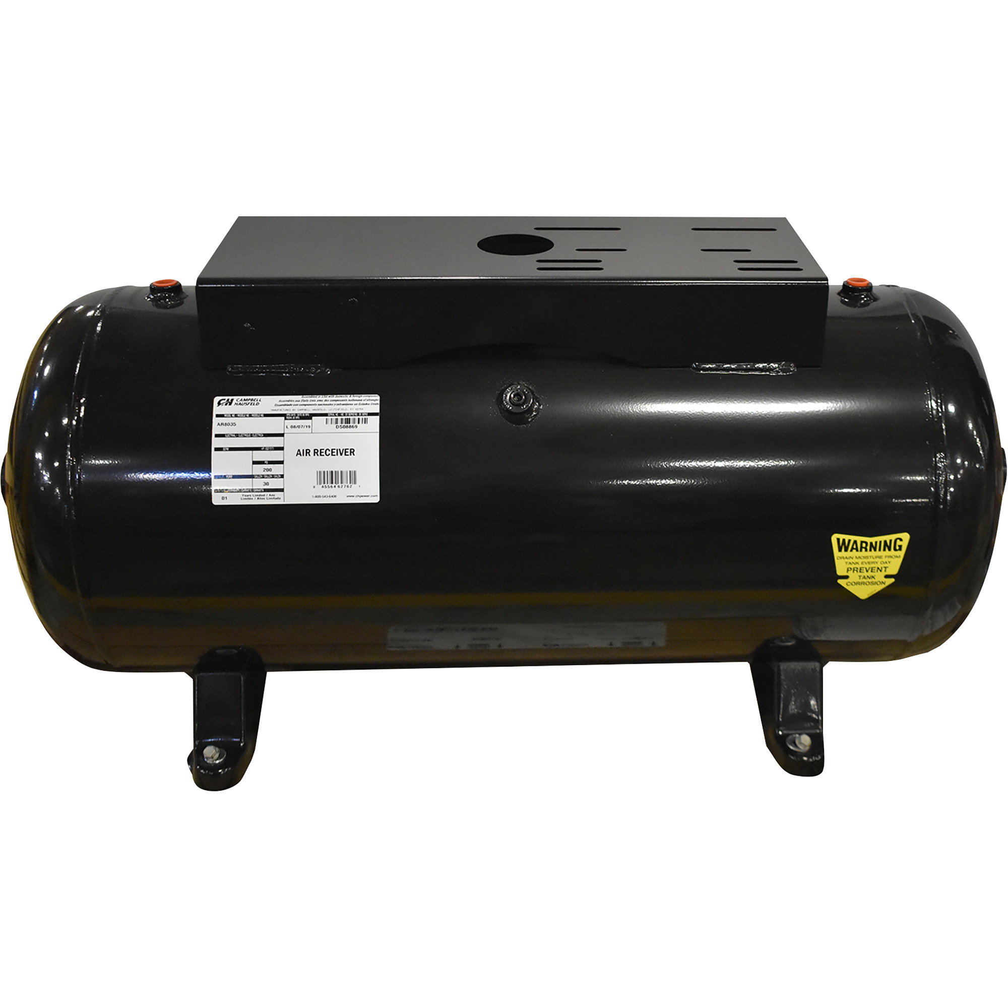 Campbell Hausfeld Air Compressor Receiver Tank, 30-Gallon, Horizontal, 200 PSI, Model# AR8035